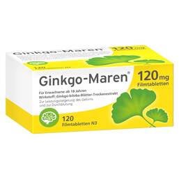Abbildung: Ginkgo Maren 120 mg Filmtabletten Filmtabletten, 120 St PZN 09206677