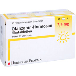 Abbildung: Olanzapin Hormosan 2,5 mg Filmtabletten 35 St, Filmtabletten PZN 09214375