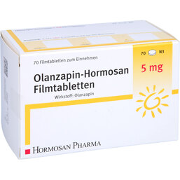 Abbildung: Olanzapin Hormosan 5 mg Filmtabletten 70 St, Filmtabletten PZN 09214429