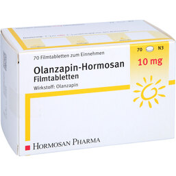 Abbildung: Olanzapin Hormosan 10 mg Filmtabletten 70 St, Filmtabletten PZN 09214547