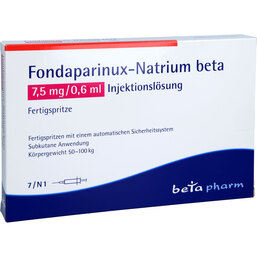 Abbildung: Fondaparinux-Natrium beta 7,5mg / 0,6ml Injektionslösung F.-Sp 7 St, Injektionslösung PZN 09225025