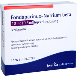 Abbildung: Fondaparinux-Natrium beta 10mg / 0,8ml Injektionslösung F.-Sp. 10 St, Injektionslösung PZN 09225054