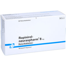 Abbildung: Ropinirol neuraxpharm 8 mg Retardtabletten 84 St, Retard-Tabletten PZN 09228756