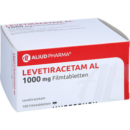 Abbildung: Levetiracetam AL 1000 mg Filmtabletten 100 St, Filmtabletten PZN 09228905