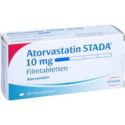 Abbildung: Atorvastatin STADA 10 mg Filmtabletten 50 St, Filmtabletten PZN 09231416