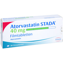 Abbildung: Atorvastatin STADA 40 mg Filmtabletten 30 St, Filmtabletten PZN 09231468
