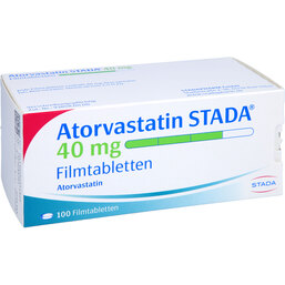 Abbildung: Atorvastatin STADA 40 mg Filmtabletten 100 St, Filmtabletten PZN 09231480