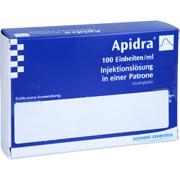 Abbildung: Apidra 100 E / ml Patrone Zylinderampullen 10X3 ml, Zylinderampullen PZN 09233237