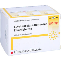 Abbildung: Levetiracetam Hormosan 250 mg Filmtabletten 100 St, Filmtabletten PZN 09234099