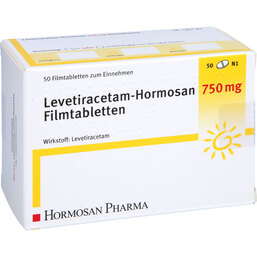 Abbildung: Levetiracetam Hormosan 750 mg Filmtabletten 50 St, Filmtabletten PZN 09234159