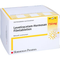 Abbildung: Levetiracetam Hormosan 750 mg Filmtabletten 100 St, Filmtabletten PZN 09234165