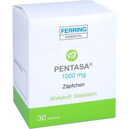Abbildung: Pentasa 1000 mg Zäpfchen 30 St, Suppositorien PZN 09234343
