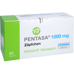 Abbildung: Pentasa 1000 mg Zäpfchen 90 St, Suppositorien PZN 09234366