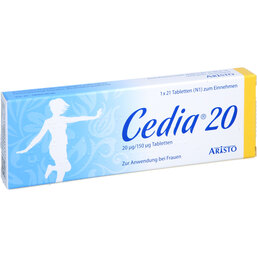 Abbildung: Cedia 20 20 µg / 150 µg Tabletten 21 St, Tabletten PZN 09235437