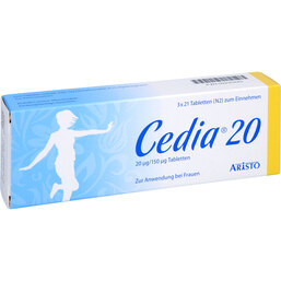 Abbildung: Cedia 20 20 µg / 150 µg Tabletten 3X21 St, Tabletten PZN 09235443