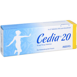 Abbildung: Cedia 20 20 µg / 150 µg Tabletten 6X21 St, Tabletten PZN 09235466