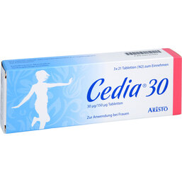 Abbildung: Cedia 30 30 µg / 150 µg Tabletten 3X21 St, Tabletten PZN 09235489