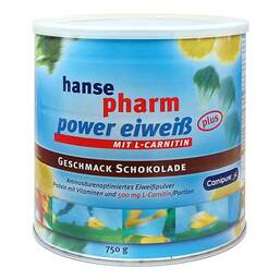 Abbildung: Hansepharm Power Eiweiß plus Schoko Pulver Pulver, 750 g PZN 09235549