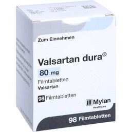 Abbildung: Valsartan dura 80 mg Filmtabletten 98 St, Filmtabletten PZN 09239607