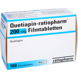 Abbildung: Quetiapin ratiopharm 200 mg Filmtabletten 100 St, Filmtabletten PZN 09243247