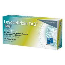 Abbildung: Levocetirizin TAD 5 mg Filmtabletten Filmtabletten, 20 St PZN 09244896