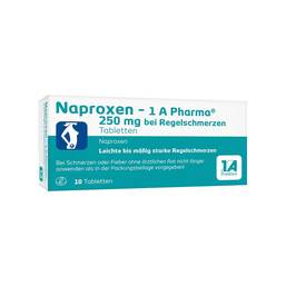 Abbildung: Naproxen 1A Pharma 250 mg bei Regelschmerzen Tabletten Tabletten, 10 St PZN 09244991