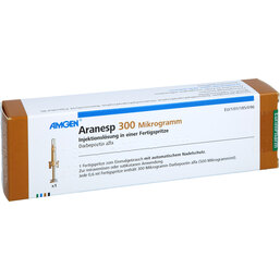 Abbildung: Aranesp 300 µg Injektionslösung in einer Fertigspritze automatisches Nadelsystem 1 St, Fertigspritzen PZN 09245602