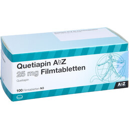 Abbildung: Quetiapin AbZ 25 mg Filmtabletten 100 St, Filmtabletten PZN 09246228