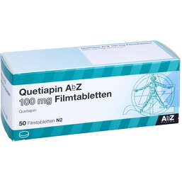 Abbildung: Quetiapin AbZ 100 mg Filmtabletten 50 St, Filmtabletten PZN 09246240