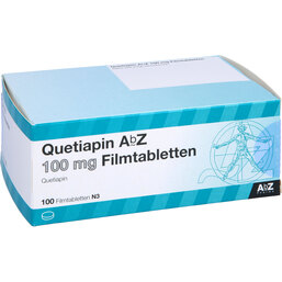 Abbildung: Quetiapin AbZ 100 mg Filmtabletten 100 St, Filmtabletten PZN 09246257