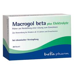 Abbildung: Macrogol beta plus Elektrolyte Pulver 20 St, Pulver zur Herstellung einer Lösung zum Einnehmen PZN 09247038