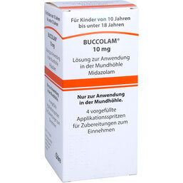 Abbildung: Buccolam 10 mg Lösung z.Anwend.i.d.Mundhöhle 4 St, Fertigspritzen PZN 09247156