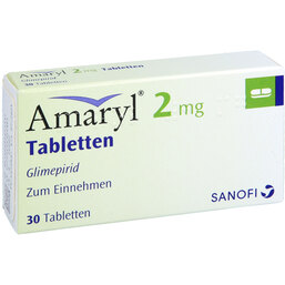 Abbildung: Amaryl 2 mg Tabletten 30 St, Tabletten PZN 09262233