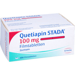 Abbildung: Quetiapin STADA 100 mg Filmtabletten 100 St, Filmtabletten PZN 09262575