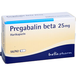Abbildung: Pregabalin beta 25 mg Hartkapseln 56 St, Hartkapseln PZN 09264060