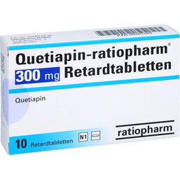 Abbildung: Quetiapin ratiopharm 300 mg Retardtabletten 10 St, Retard-Tabletten PZN 09267029