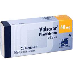 Abbildung: Valsacor 40 mg Filmtabletten 28 St, Filmtabletten PZN 09269577