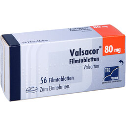 Abbildung: Valsacor 80 mg Filmtabletten 56 St, Filmtabletten PZN 09269614