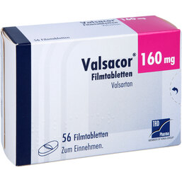 Abbildung: Valsacor 160 mg Filmtabletten 56 St, Filmtabletten PZN 09269643