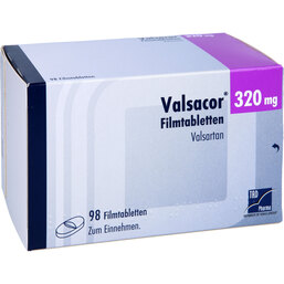 Abbildung: Valsacor 320 mg Filmtabletten 98 St, Filmtabletten PZN 09269703