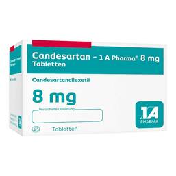 Abbildung: Candesartan 1A Pharma 8 mg Tabletten 56 St, Tabletten PZN 09273142