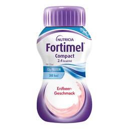 Abbildung: Fortimel Compact Erdbeergeschmack 8X4X125 ml, Flüssigkeit PZN 09274897