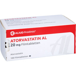 Abbildung: Atorvastatin AL 20 mg Filmtabletten 100 St, Filmtabletten PZN 09281868