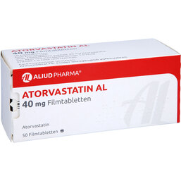 Abbildung: Atorvastatin AL 40 mg Filmtabletten 50 St, Filmtabletten PZN 09281880