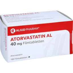 Abbildung: Atorvastatin AL 40 mg Filmtabletten 100 St, Filmtabletten PZN 09281897