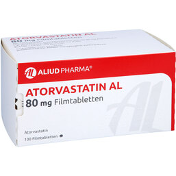 Abbildung: Atorvastatin AL 80 mg Filmtabletten 100 St, Filmtabletten PZN 09281928