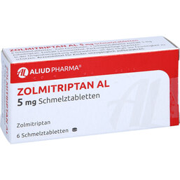 Abbildung: Zolmitriptan AL 5 mg Schmelztabletten 6 St, Schmelztabletten PZN 09282342