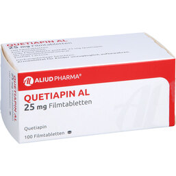Abbildung: Quetiapin AL 25 mg Filmtabletten 100 St, Filmtabletten PZN 09283525