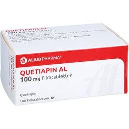 Abbildung: Quetiapin AL 100 mg Filmtabletten 100 St, Filmtabletten PZN 09283554