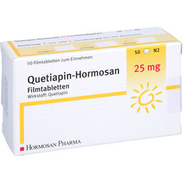 Abbildung: Quetiapin Hormosan 25 mg Filmtabletten 50 St, Filmtabletten PZN 09294500